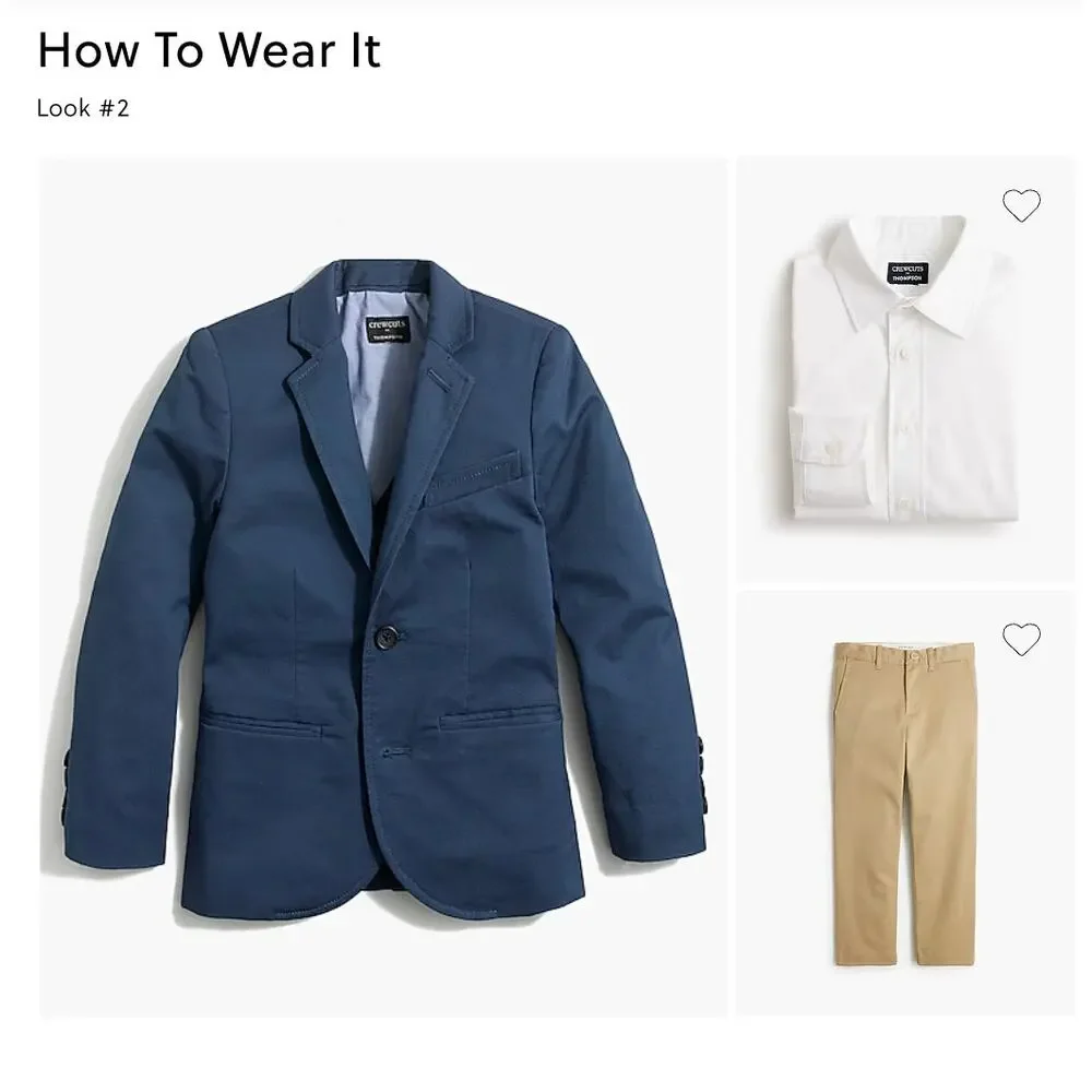Crewcuts Thompson Navy Blue Suit Jacket 6-7